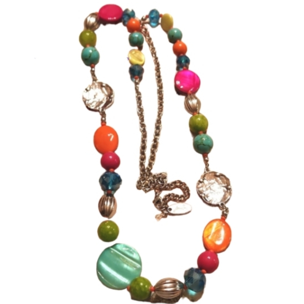 Colorful jules vintage Beaded necklace nwot